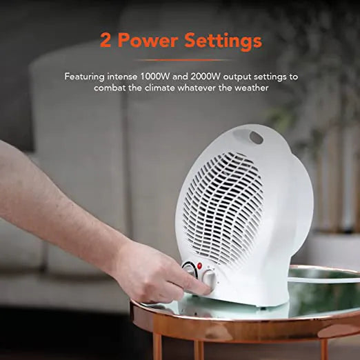 2000W Mini Desktop Portable Heater Fan with Power Indicator and 3 Heating Modes