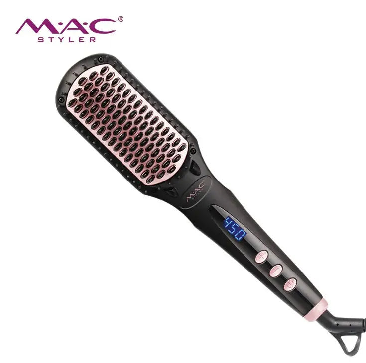 Mac Styler Hair Straightening Brush with Adjustable Temperature & Auto Shut-off
