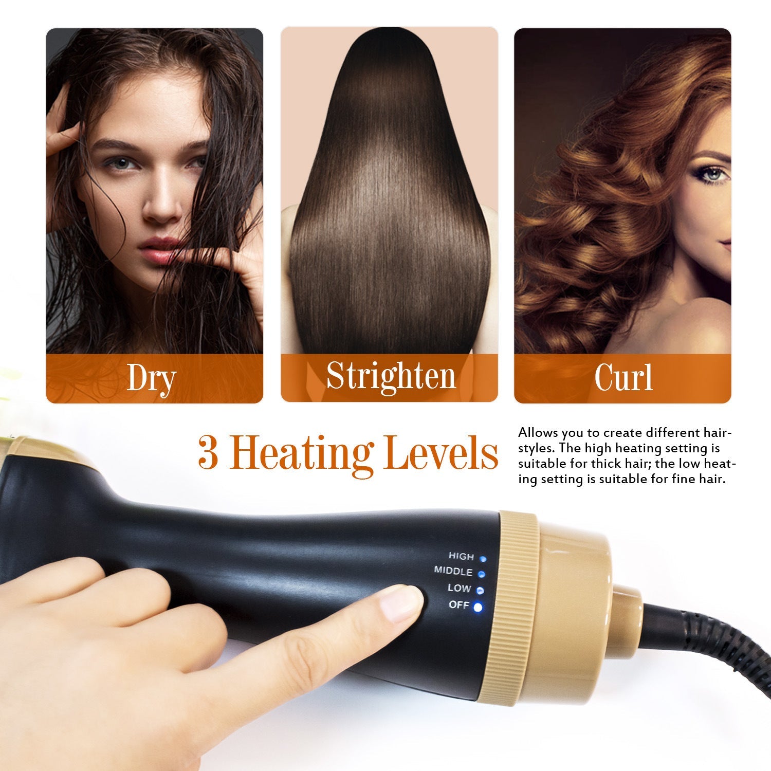 MAC Styler One-Step Hair Styling Hot Air Brush with Ionic Technology - 1000W