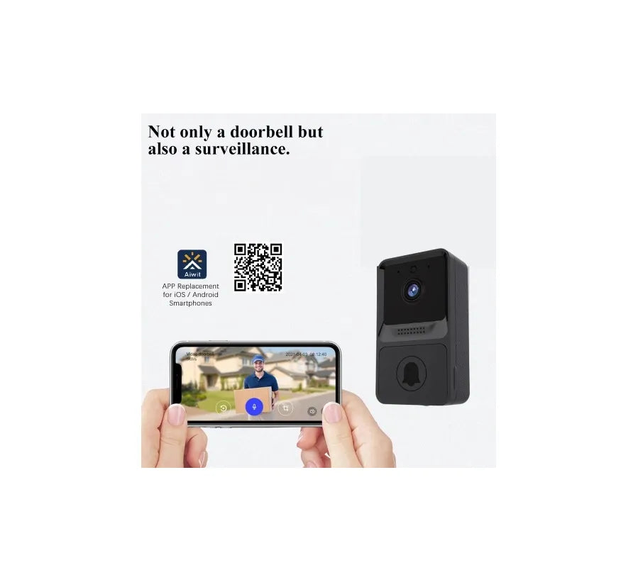 Smart Wireless Mini Security Doorbell Camera with Two Way Audio | High Resolution | Night Vision