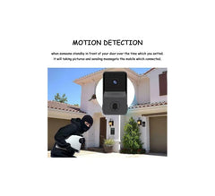 Smart Wireless Mini Security Doorbell Camera with Two Way Audio | High Resolution | Night Vision