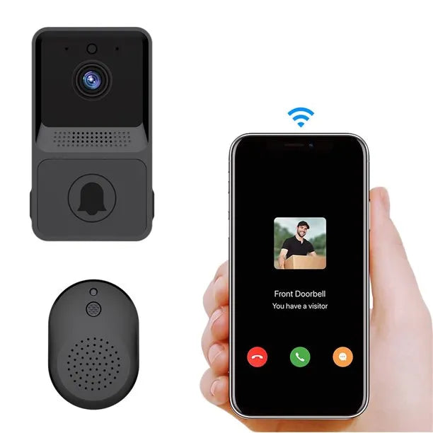 Smart Wireless Mini Security Doorbell Camera with Two Way Audio | High Resolution | Night Vision