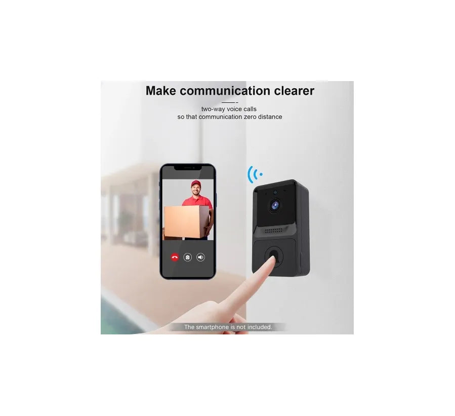 Smart Wireless Mini Security Doorbell Camera with Two Way Audio | High Resolution | Night Vision