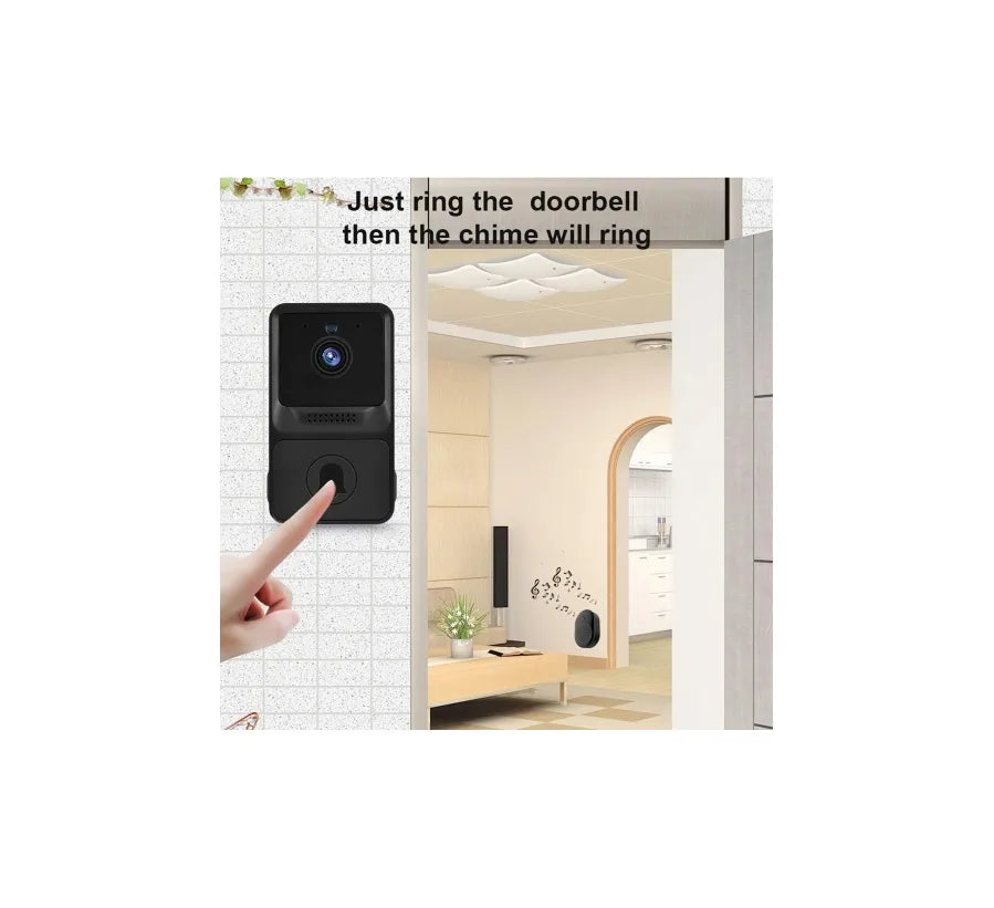 Smart Wireless Mini Security Doorbell Camera with Two Way Audio | High Resolution | Night Vision