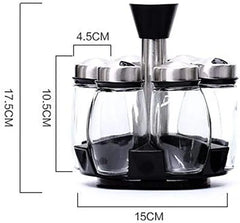 6 pcs Rotating Condiment Spice Jars Set for Kitchen