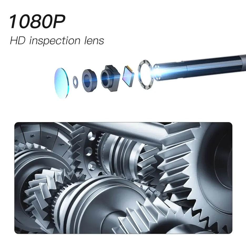 Waterproof Industrial Endoscope Borescope Camera with 2.8-inch LCD Display, 10 Meter Cable and Adjus
