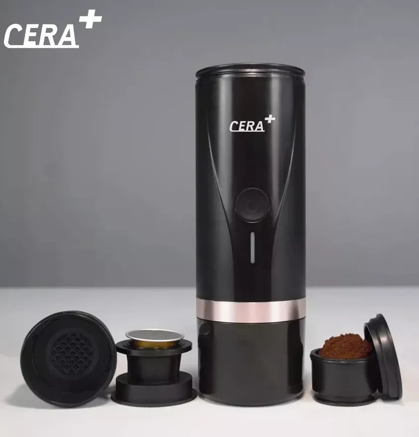 Cera+ 2 in 1 Portable Rechargeable Espresso Coffee Maker Machine - 100ml with One Touch Operation