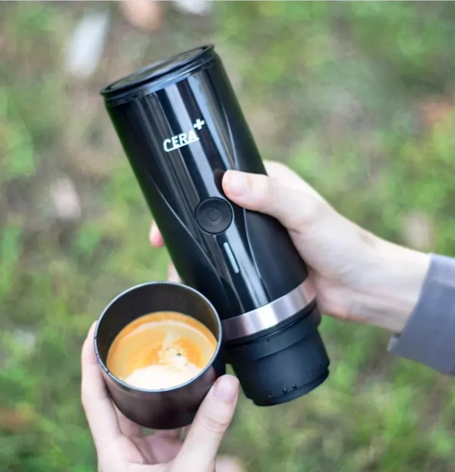 Cera+ 2 in 1 Portable Rechargeable Espresso Coffee Maker Machine - 100ml with One Touch Operation