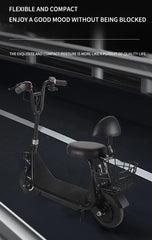 ProRide Mini Electric Scooter with Seat & Carrying Basket