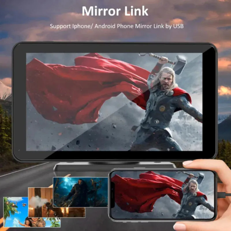 Universal 7-inch Touch Screen Car Video Player with Apple CarPlay and Android Auto Integration - GPS, Bluetooth & much more