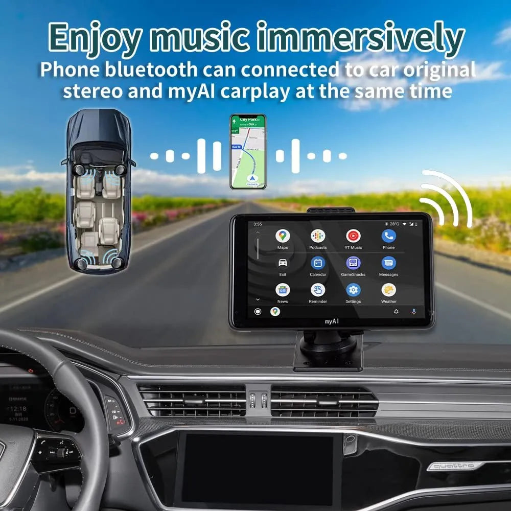 Universal 7-inch Touch Screen Car Video Player with Apple CarPlay and Android Auto Integration - GPS, Bluetooth & much more