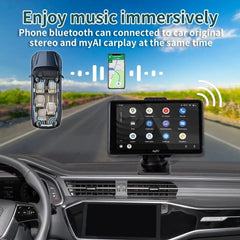 Universal 7-inch Touch Screen Car Video Player with Apple CarPlay and Android Auto Integration - GPS, Bluetooth & much more