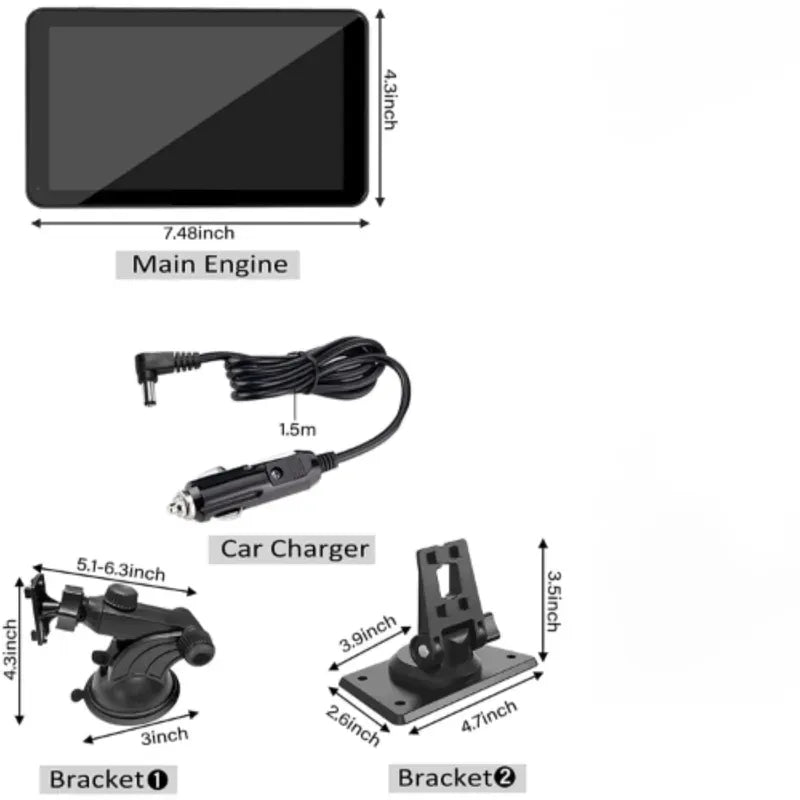 Universal 7-inch Touch Screen Car Video Player with Apple CarPlay and Android Auto Integration - GPS, Bluetooth & much more