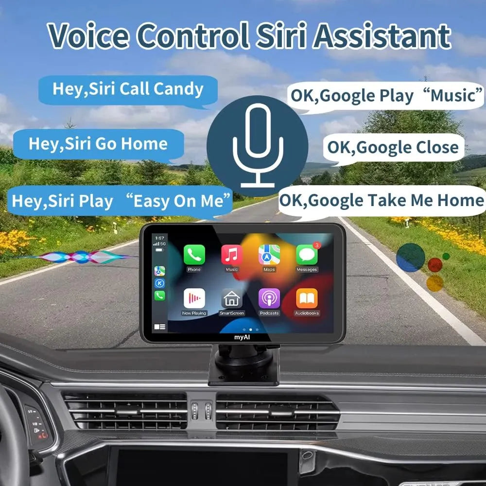 Universal 7-inch Touch Screen Car Video Player with Apple CarPlay and Android Auto Integration - GPS, Bluetooth & much more