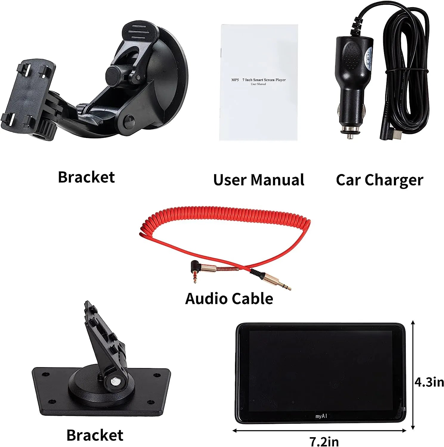 Universal 7-inch Touch Screen Car Video Player with Apple CarPlay and Android Auto Integration - GPS, Bluetooth & much more