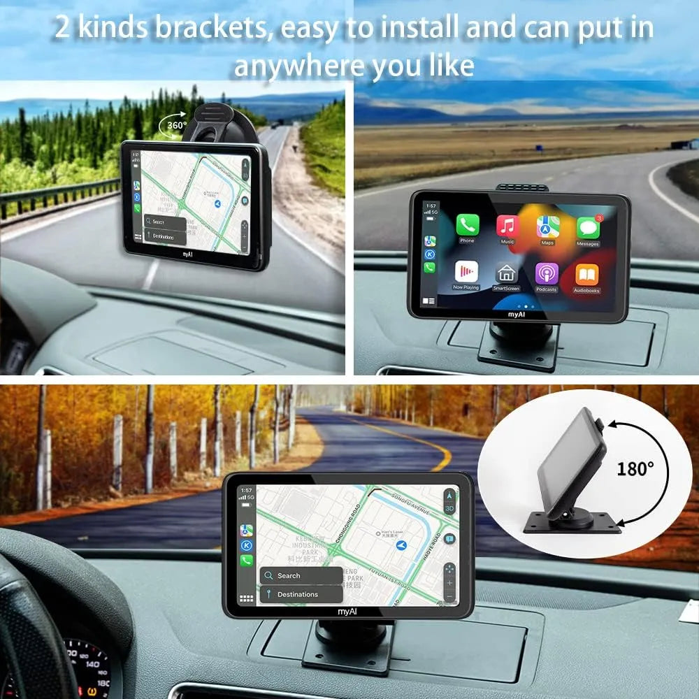 Universal 7-inch Touch Screen Car Video Player with Apple CarPlay and Android Auto Integration - GPS, Bluetooth & much more