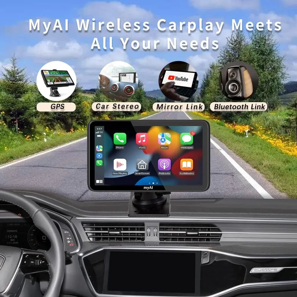 Universal 7-inch Touch Screen Car Video Player with Apple CarPlay and Android Auto Integration - GPS, Bluetooth & much more