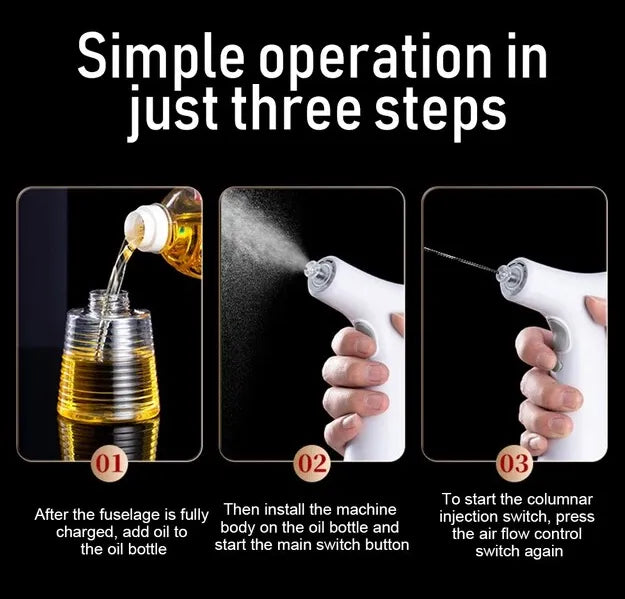 Portable Rechargeable Electric Oil Dispenser Spray Bottle for Kitchen Cooking and Barbecue with Leak