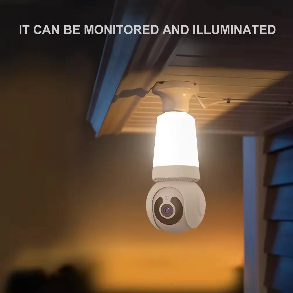 Wireless LED Light WiFi Security Bulb Camera HD 3MP, Two-Way Audio, Motion Detection, Cloud Storage, Night Vision - Smart Home Surveillance System