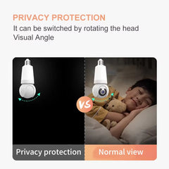 Wireless LED Light WiFi Security Bulb Camera HD 3MP, Two-Way Audio, Motion Detection, Cloud Storage, Night Vision - Smart Home Surveillance System