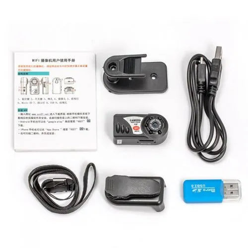 Q7 WiFi Mini HD Camera - Wearable Design with Motion Sensor and P2P Function
