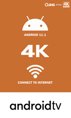 Smart Portable Wireless WiFi 4K Android TV Stick Dongle for Video Streaming with Remote