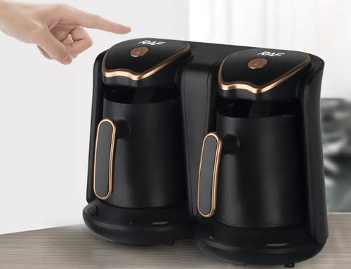 RAF 1,200W Portable Electric Automatic Dual Turkish Coffee Pot Machine - 1 Litre