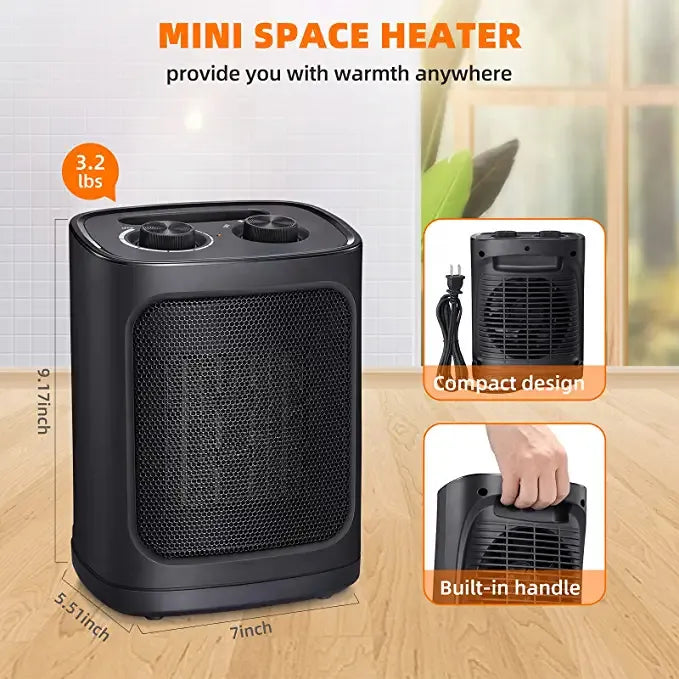 RAF Elegant 1500W Portable Electric Ceramic Heater with Adjustable Thermostat