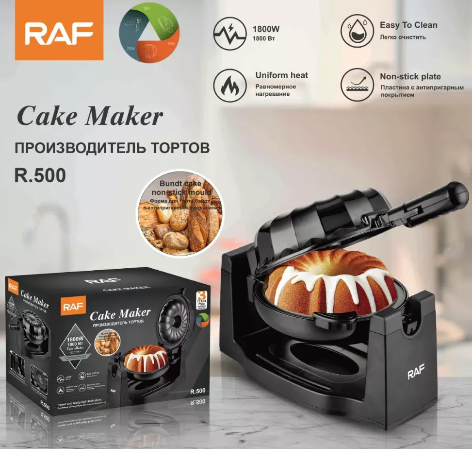 RAF 1,800W Electric Non-stick Bundt & Lava Cake Maker