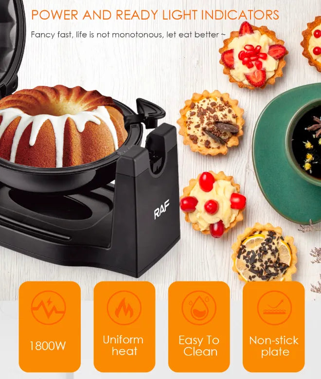 RAF 1,800W Electric Non-stick Bundt & Lava Cake Maker