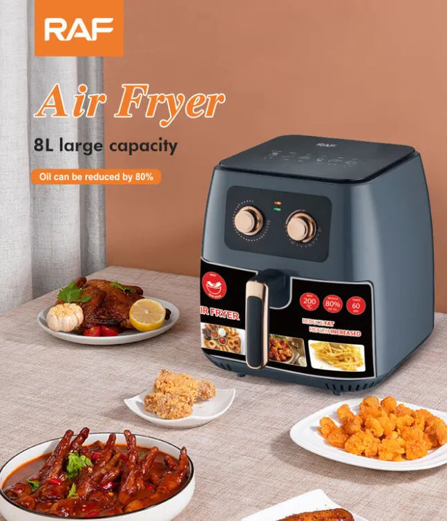 RAF 8L 1700W Air Fryer with Non-stick Material and Easy Operating System