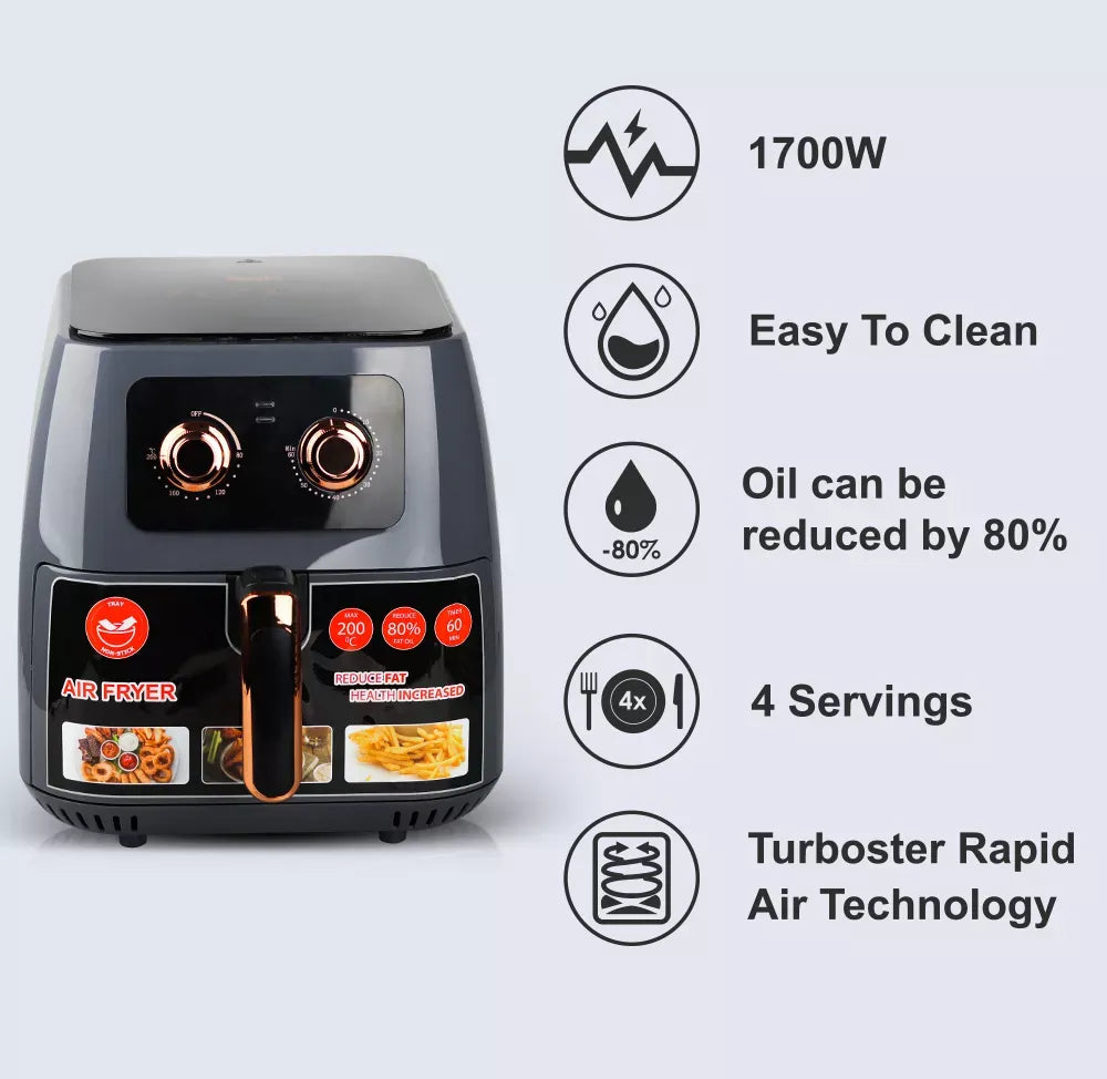 RAF 8L 1700W Air Fryer with Non-stick Material and Easy Operating System