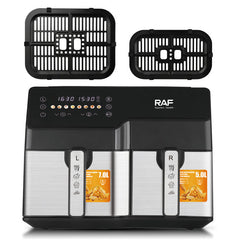 RAF 6L + 4L Dual Baskets Digital Air Fryer with 2-Zone Cooking & LCD Display - 2500W