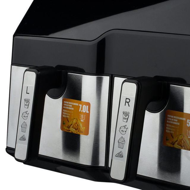 RAF 6L + 4L Dual Baskets Digital Air Fryer with 2-Zone Cooking & LCD Display - 2500W