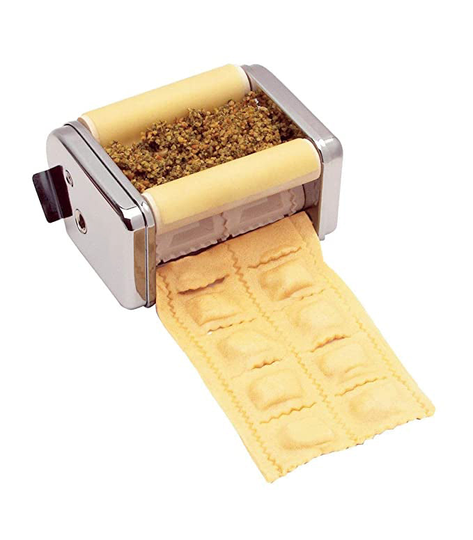 RAF Stainless Steel Ravioli Maker with Adjustable Dough Roller for Homemade Pasta, Dumplings & Samosas