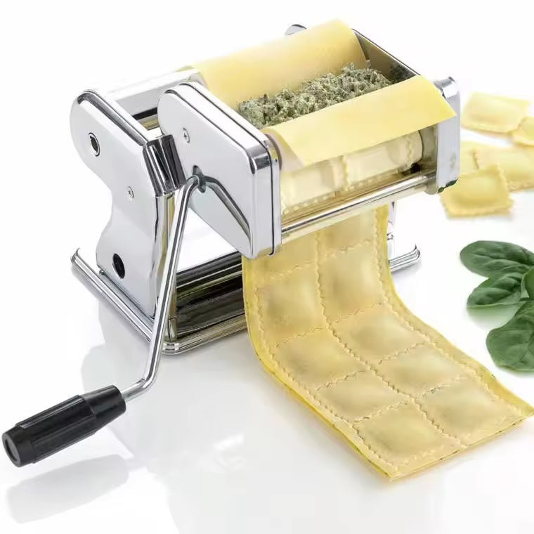 RAF Stainless Steel Ravioli Maker with Adjustable Dough Roller for Homemade Pasta, Dumplings & Samosas
