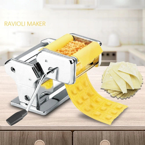 RAF Stainless Steel Ravioli Maker with Adjustable Dough Roller for Homemade Pasta, Dumplings & Samosas