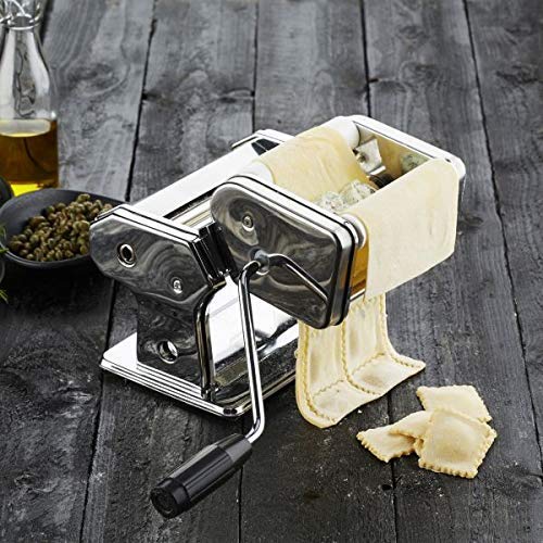 RAF Stainless Steel Ravioli Maker with Adjustable Dough Roller for Homemade Pasta, Dumplings & Samosas