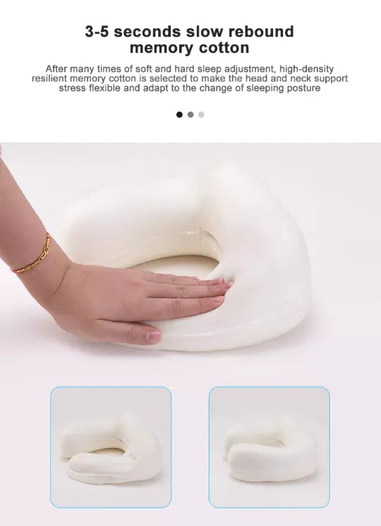 U-Shaped Portable Multifunctional Electric Neck Massage Travel Pillow for Relaxation - Cordless & Re