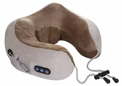 U-Shaped Portable Multifunctional Electric Neck Massage Travel Pillow for Relaxation - Cordless & Re