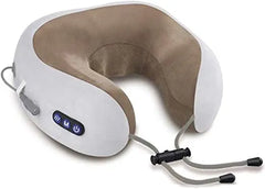U-Shaped Portable Multifunctional Electric Neck Massage Travel Pillow for Relaxation - Cordless & Re