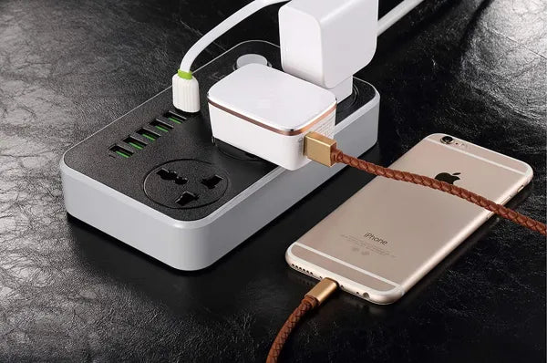 LDNIO Advanced Power Strip with 3 AC Outlets, 6 USB Ports, Surge Protection & 2-Meter Cable - 2500W