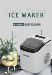 Sonifer 120W Automatic Countertop Ice Maker with Fast Ice Making and Self-Cleaning Function, Energy