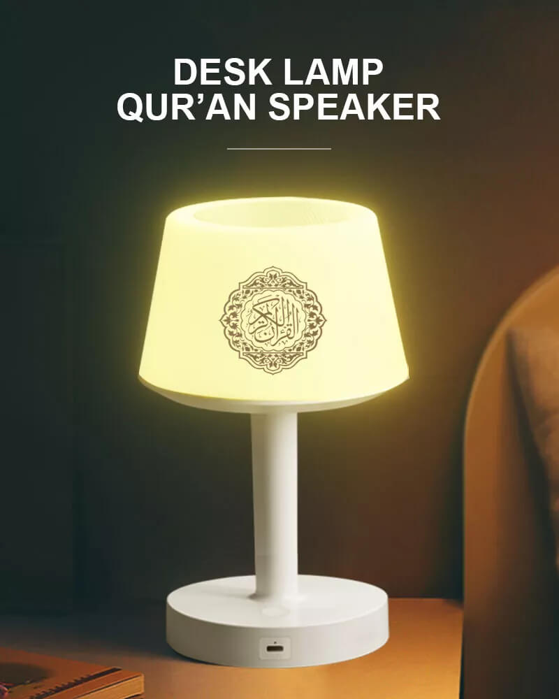 Quran Bluetooth Speaker Desk Lamp with Multicolor Lighting, Touch Function & Remote