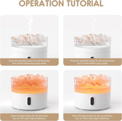220ml Ultrasonic Humidifer and Aroma Oil Diffuser with Essential Salts & Night Light