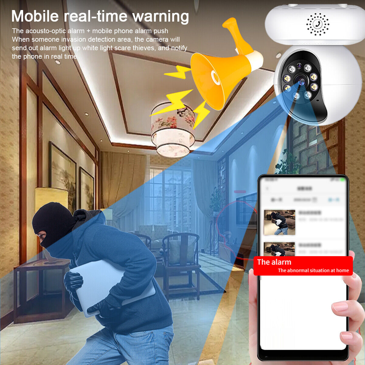 Full HD 360° Dual Band Panoramic Security Camera with Motion Detection, Night Vision & Two-Way Calling