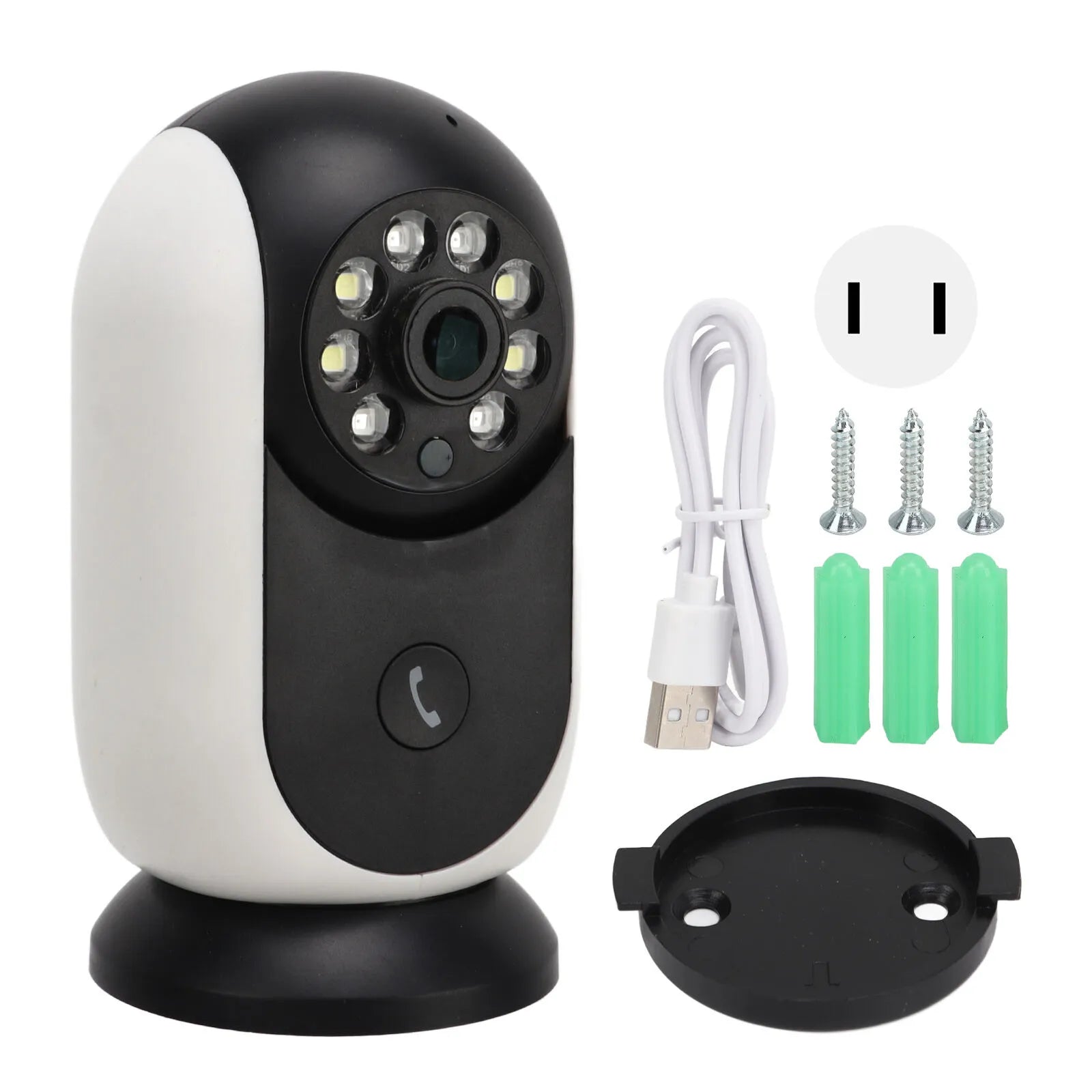 360° HD WiFi Surveillance Camera with Secure Data Transmission, Two-Way Audio, Night Vision, Dual Light Source for Home Security