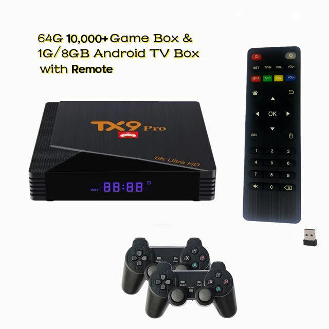 Ultimate 4K Android TV Game Box - 2-in-1 Smart Console & Gamepad with 9000+ Games