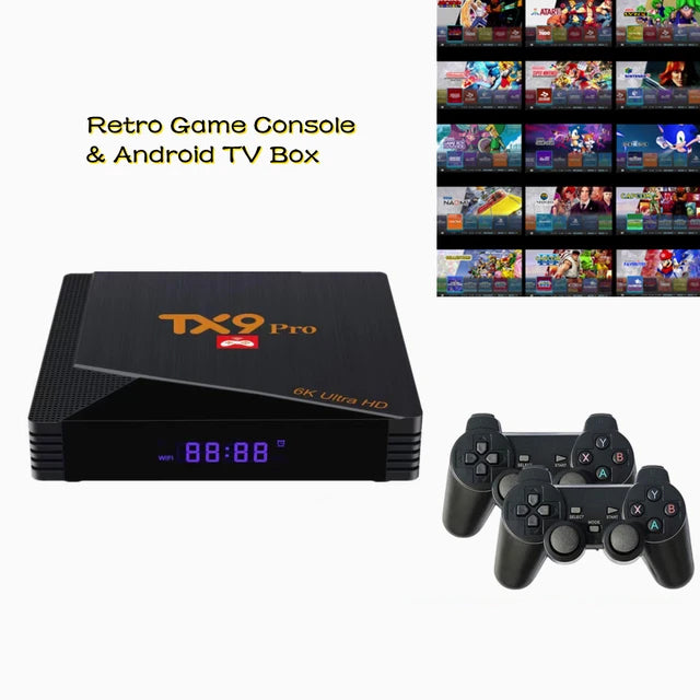 Ultimate 4K Android TV Game Box - 2-in-1 Smart Console & Gamepad with 9000+ Games