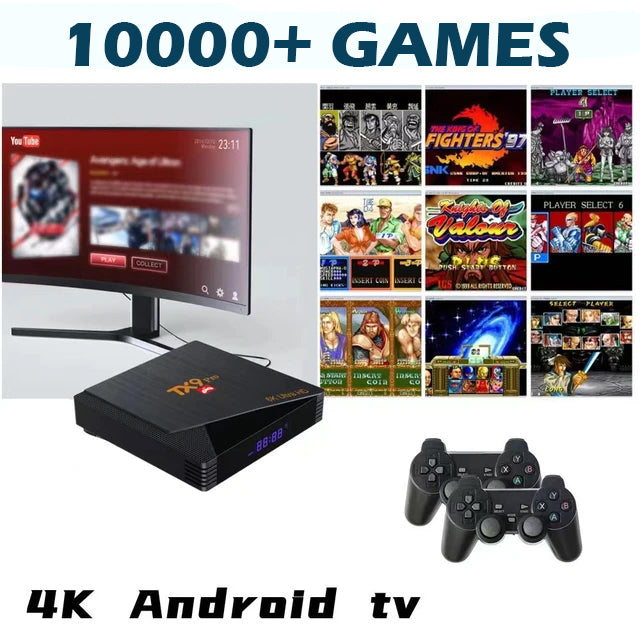 Ultimate 4K Android TV Game Box - 2-in-1 Smart Console & Gamepad with 9000+ Games